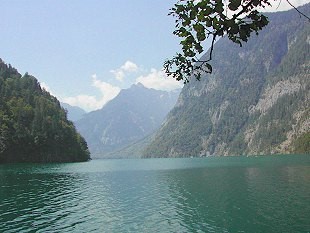Landschaft am Königssee (Bayern), Berge der Alpen Landschaft am Königssee (Bayern), Berge der Alpen