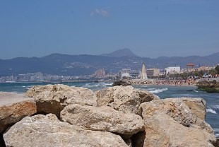 Panorama der Bucht von Palma, im Hintergrund die Berge