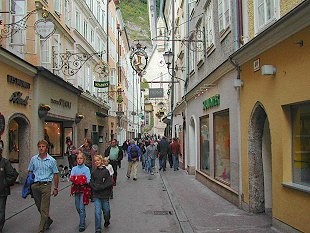 Das Zentrum von Salzburg mit seinen exklusiven Geschäften