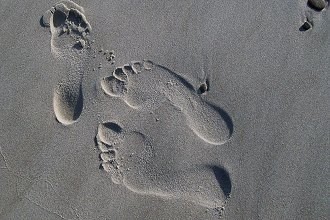 Badespuren am Nordseestrand Nähe Westerland