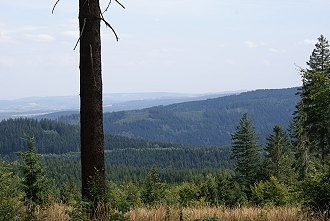 Wunderbare Aussicht der Berge im Erzgebirge