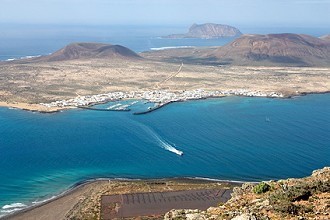 Wasserstraße vor Lanzarote, Blick auf La Graciosa