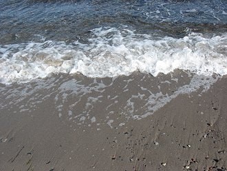 Badestrand an Ostsee auf Höhe Altenkirchen Badestrand an Ostsee auf Höhe Altenkirchen